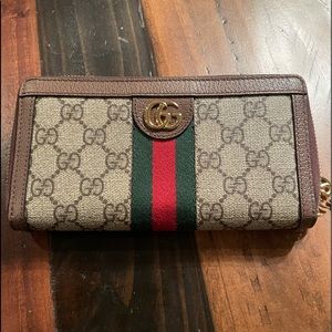 GUCCI OPHIDIA GG ZIP AROUND WALLET